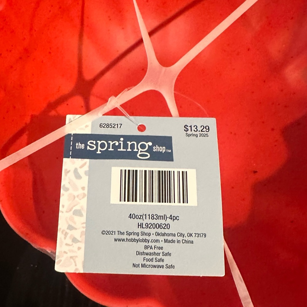 The Spring Shop Red Fluted Bowls - Picture 2 of 4